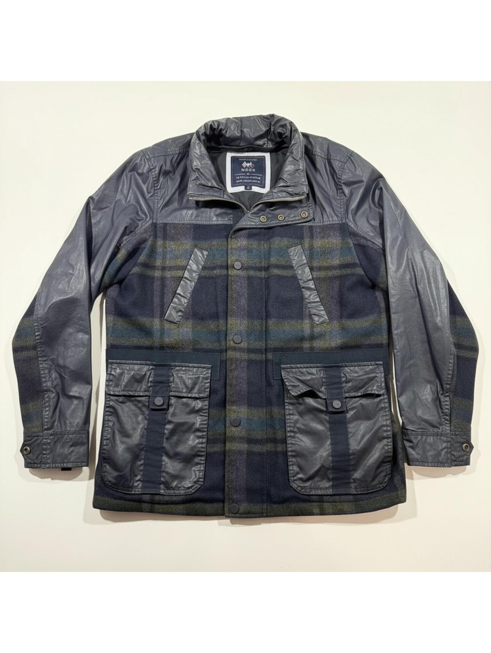 Tommy Hilfiger X Moon Wool Jacket Men's M Plaid Heritage Field Coat Navy